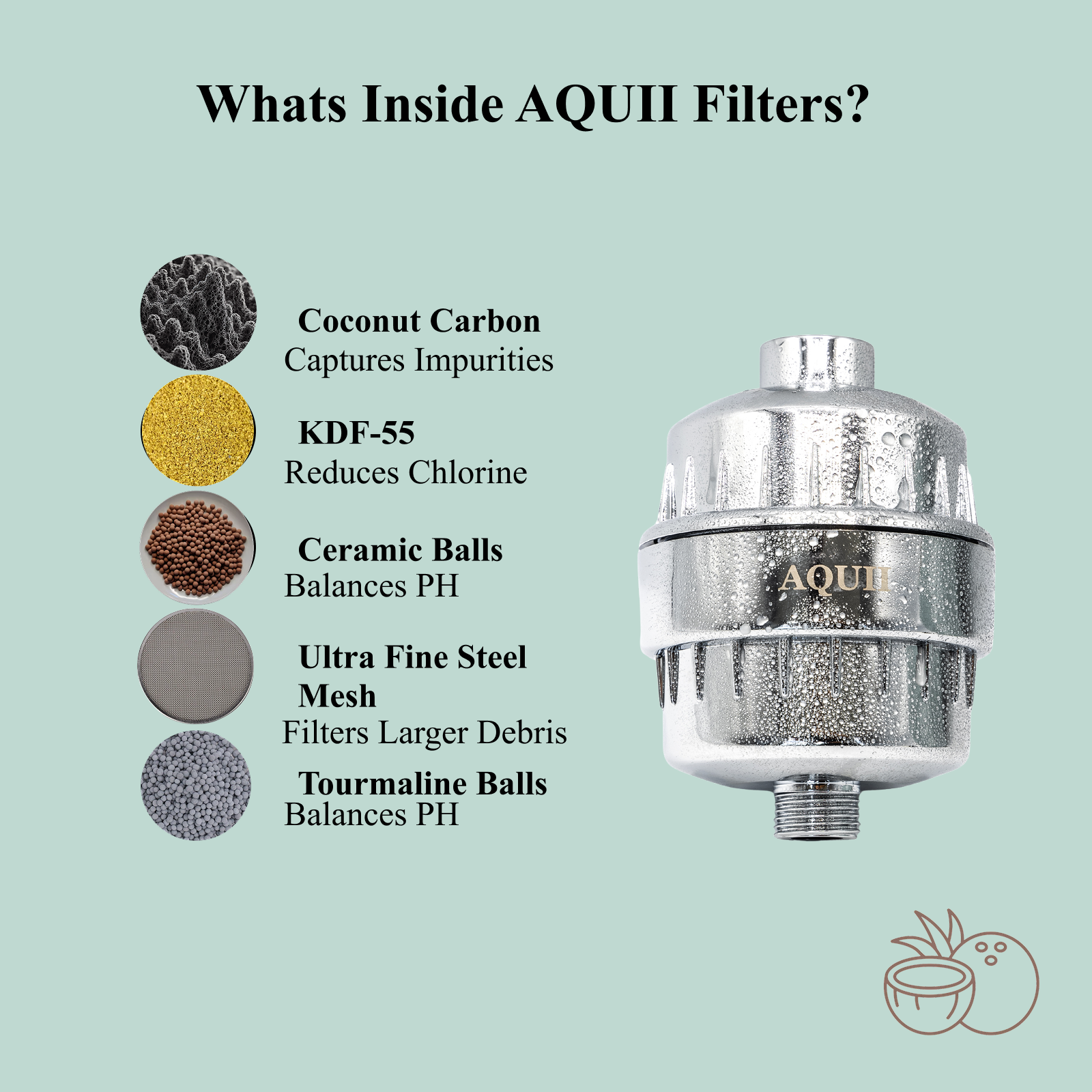 AQUII Coconut Shower Filter